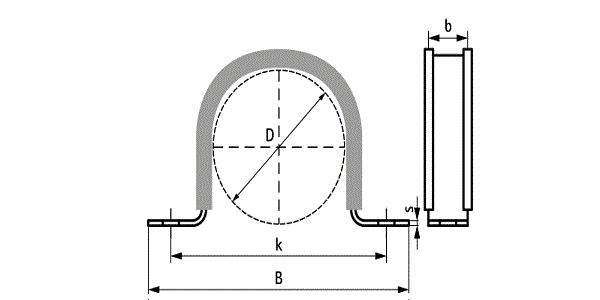 U Strap Clamp-dimension